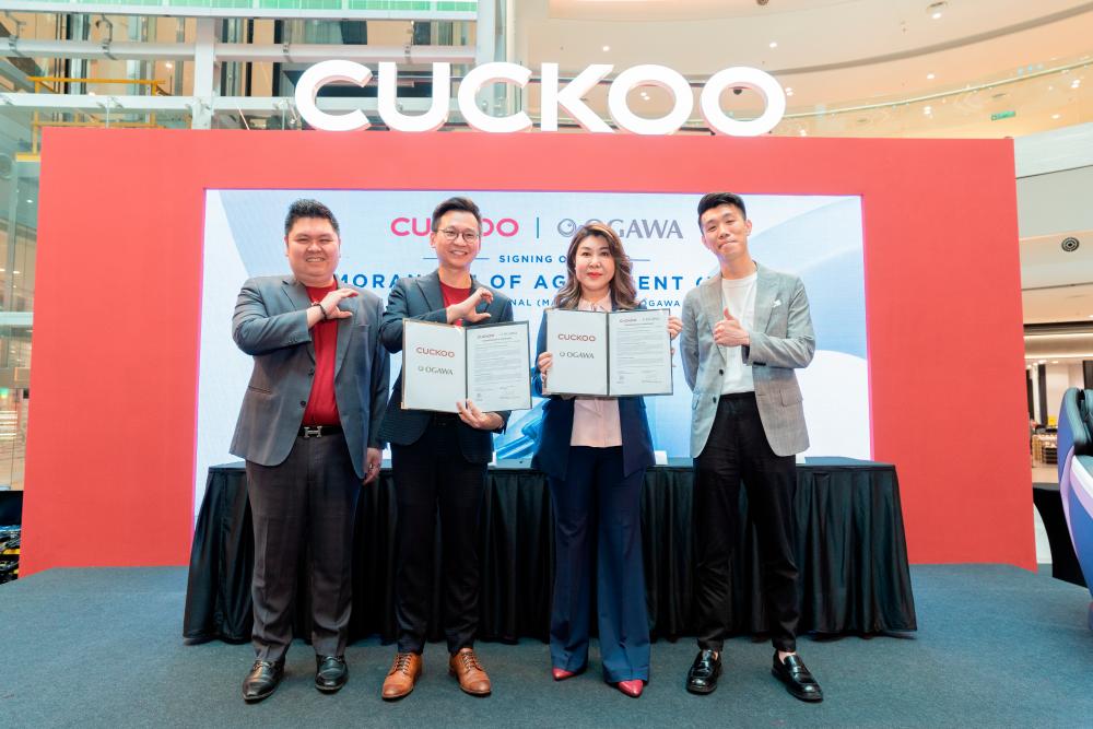 CUCKOO International Chief Operating Officer (COO) Toh Seng Lee; CUCKOO International Founder &amp; CEO, KC Hoe (Hoe Kian Choon); OGAWA Malaysia Executive Director &amp; Chief Executive Officer, Datuk Lim Mee Ling; and OGAWA Malaysia Deputy Director, Leong Boon Hong.