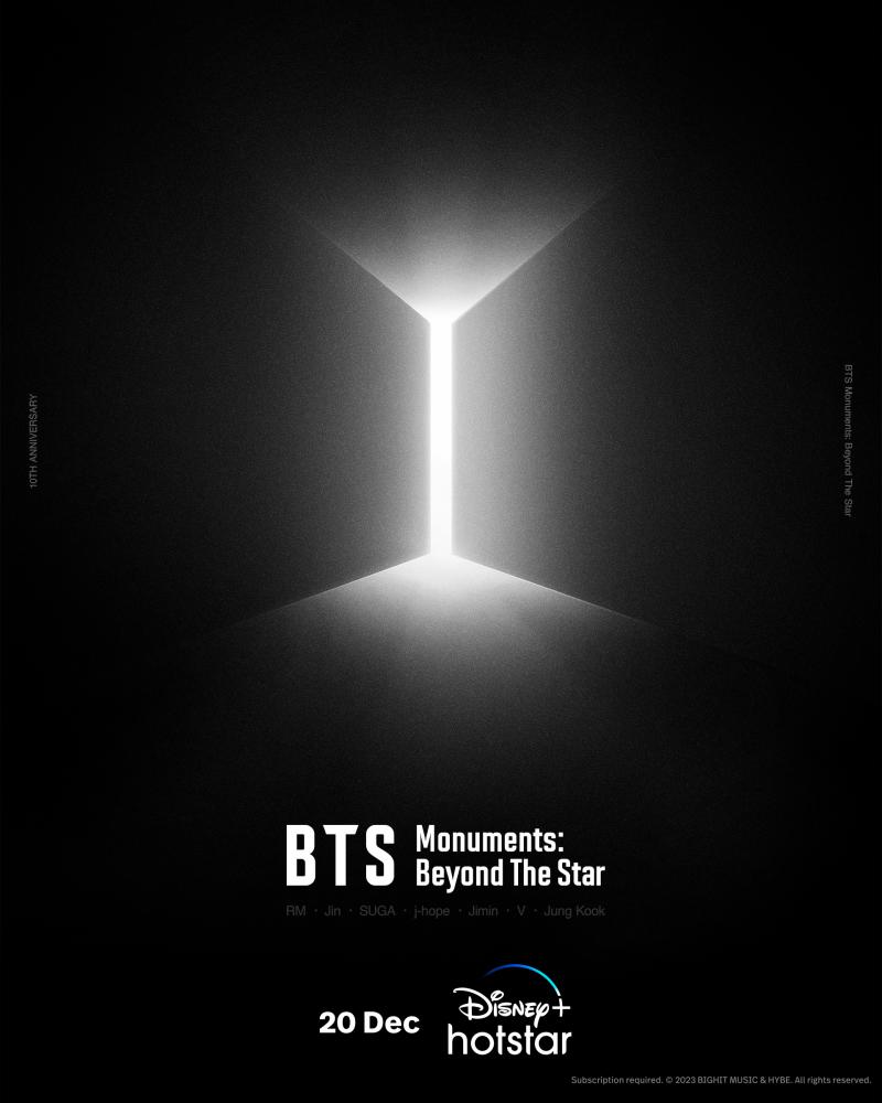BTS Monuments: Beyond The Star arrives exclusively on Disney+ Hotstar, starting Dec 20. – DISNEY+ HOTSTAR