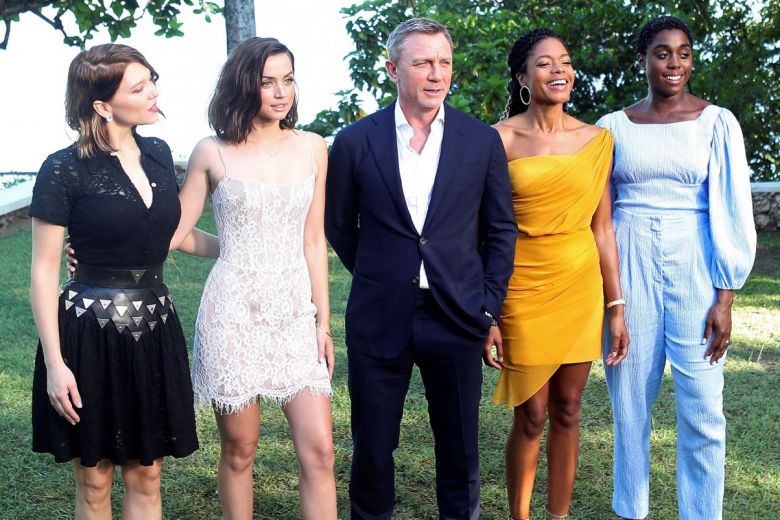Actors Lea Seydoux, Ana de Armas, Daniel Craig, Naomie Harris and Lashana Lynch pose during a photocall for Bond 25. — Reuters