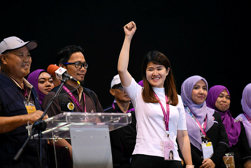 DAP’s candidate for the Sandakan by-election Vivian Wong Shir Yee, after the anouncement of her victory. — Bernama