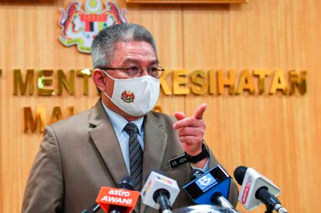 Health Minister Datuk Seri Dr Adham Baba during a press conference at the Ministry of Health on Feb 10 --fotoBERNAMA (2021) Copyrights Reserved