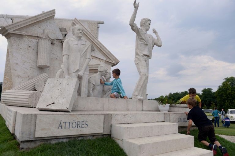 A monument in Sopron on the Hungarian border with Austria, commemorates the 1989 “Pan-European Picnic” during which at least 600 East Germans crossed the border and escaped to the West. — AFP