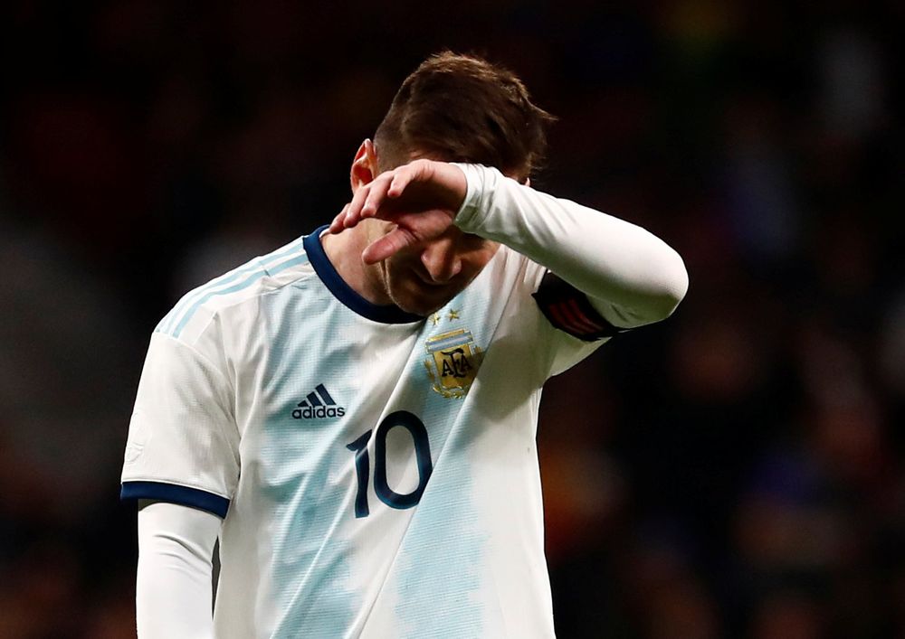 Argentina’s Lionel Messi looks dejected during the friendly international with Venezuela at Wanda Metropolitano, Madrid, Spain March 22, 2019. — Reuters