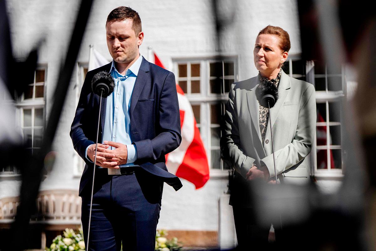 In this photo taken on April 27, 2025 Denmark’s Prime Minister Mette Frederiksen (R) and Greenland’s Prime Minister Jens-Frederik Nielsen hold a doorstep press conference at Marienborg, Copenhagen. Danish Prime Minister Mette Frederiksen on August 27, 2025 apologised to more than 4,500 Greenlandic victims of Denmark’s forced contraception campaign aimed at reducing the Inuit birth rate. - Mads Claus Rasmussen / RITZAU SCANPIX / AFP