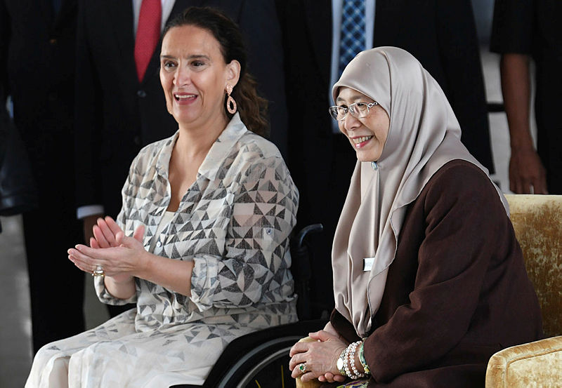 File picture of Vice-President of Argentina Marta Gabriela Michetti (L) and Deputy Prime Minister Datuk Dr Wan Azizah Wan Ismail, on May 3, 2019. — Bernama