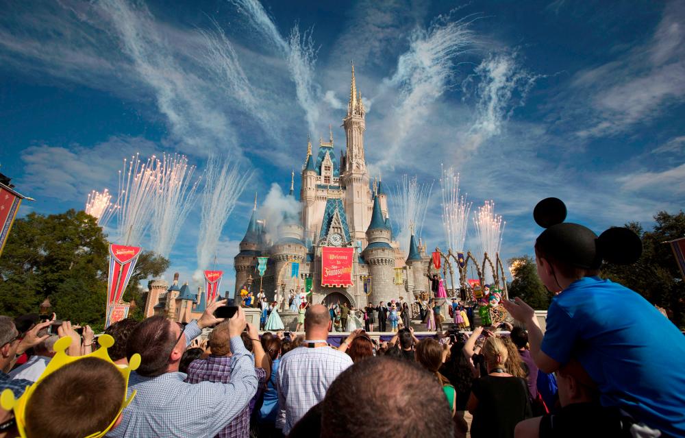FILE PHOTO: Fireworks go off around Cinderella's castle during the grand opening ceremony for Walt Disney World's Fantasyland in Lake Buena Vista, Florida December 6, 2012. REUTERSpix