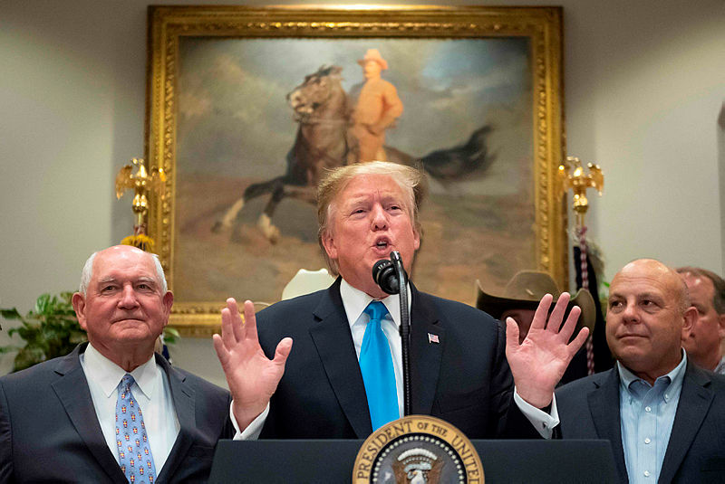 US President Donald Trump delivers remarks on supporting America’s farmers and ranchers at the White House in Washington, DC, on May 23, 2019. — AFP