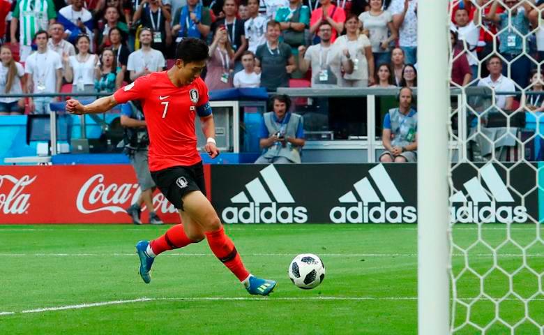 FILE PHOTO: South Korea vs Germany - Kazan Arena, Kazan, Russia - June 27, 2018 South Korea’s Son Heung-min scores their second goal REUTERSPIX