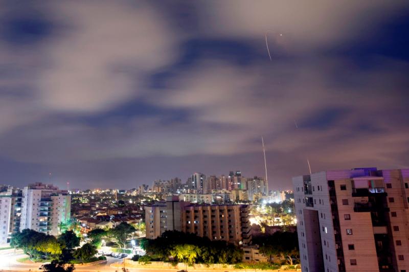 Israel’s Iron Dome anti-missile system intercept rockets launched from the Gaza Strip, as seen from the city of Ashkelon, Israel//Reuterspix