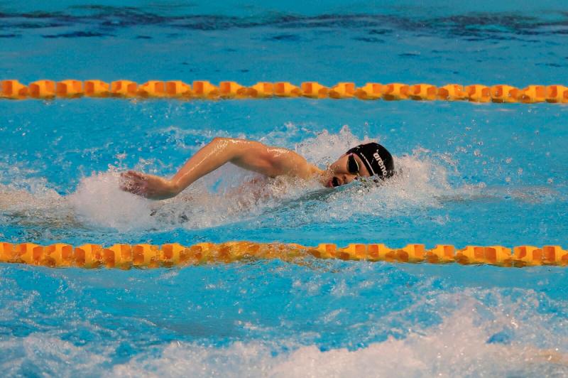 Perenang muda, Tan Khai Xin memulakan usaha mencipta rekod dalam acara 400 meter rampaian individu lelaki/fotoBERNAMA