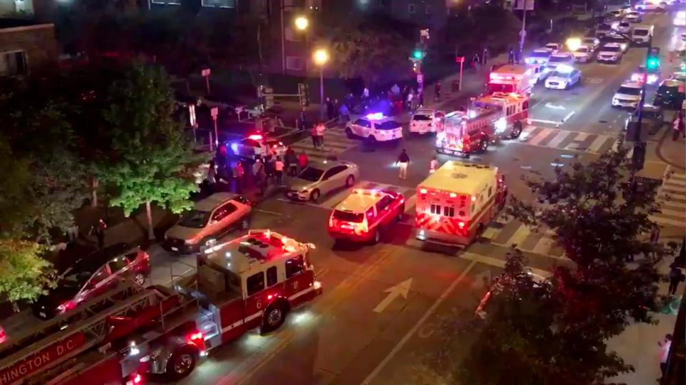 Rescue vehicles are seen following a shooting in Washington, DC, US, on Sept 19, 2019, in this picture obtained from social media. — Reuters