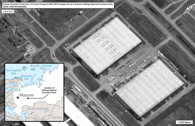 A satellite image shows possible planned location of UAV manufacturing plant in Russia’s Alabuga Special Economic Zone, as evidence of new Russian-Iran cooperation//Reuterspix