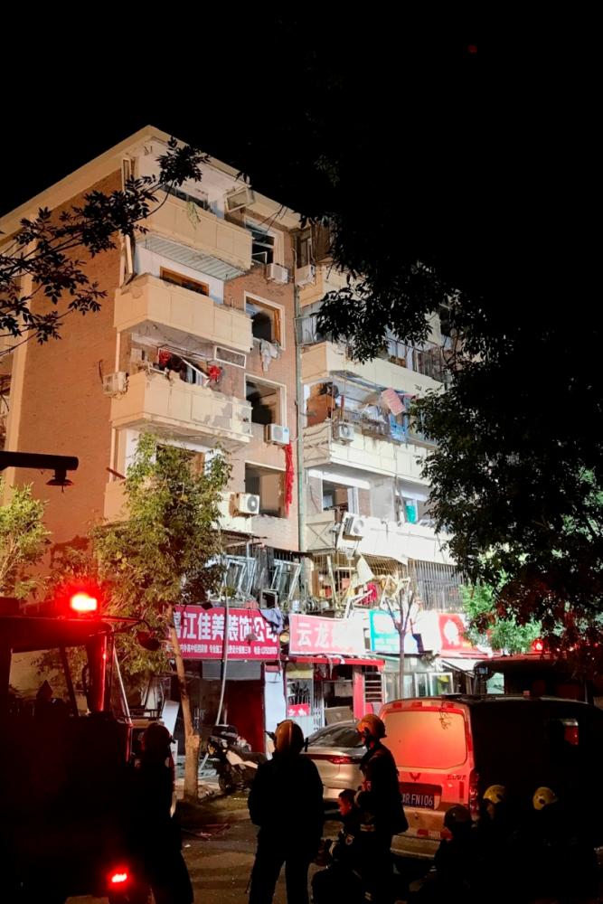 Three people were killed after a series of explosions caused by fireworks struck residential buildings in the northern Chinese city of Tianjin, local officials said today//AFPix