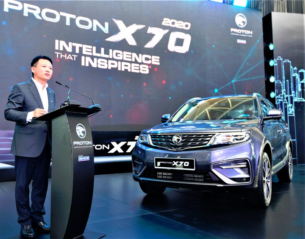 Proton CEO Li Chunrong at the launch.