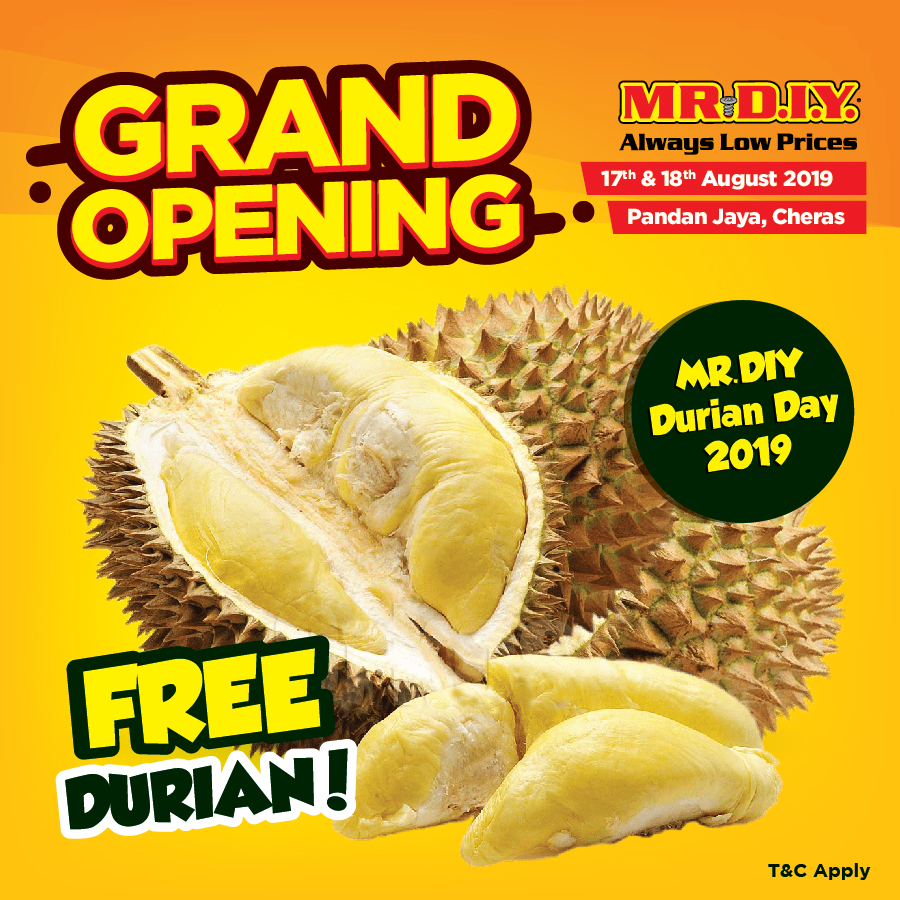 MR.D.I.Y. offers 1,000 free durians