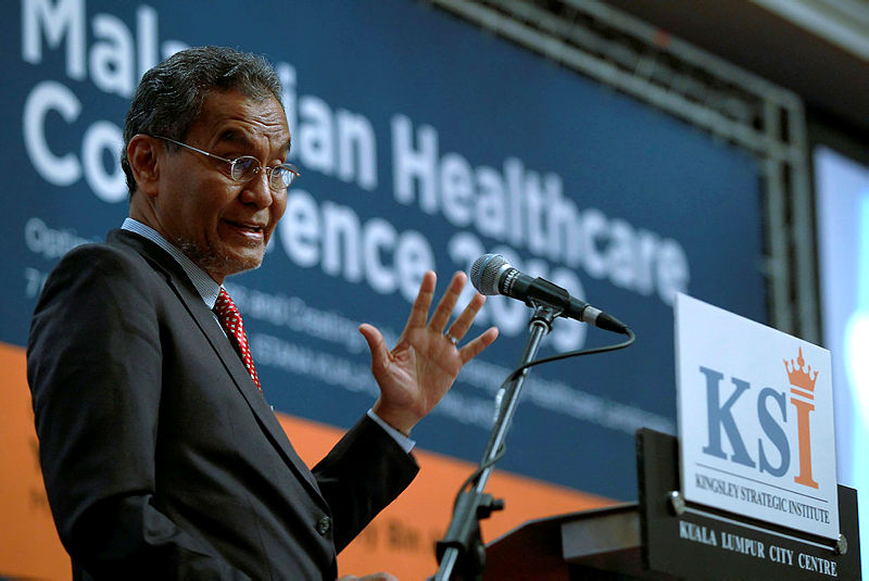Health Minister Datuk Seri Dzulkefly Ahmad delivers a keynote address at the Malaysian Healthcare Conference, on March 7, 2019. — Bernama
