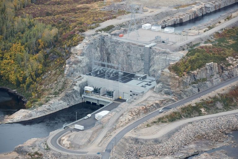 A view of Hydro-Quebec’s Romaine 1 dam floor in Canada — the huge construction project, ongoing for a decade, is nearing completion. — AFP