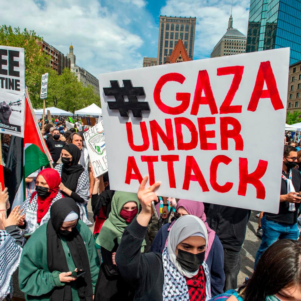 Thousands gather during a rally to support Palestine at Copley Square in Boston, Massachusetts on May 15, 2021. — AFP