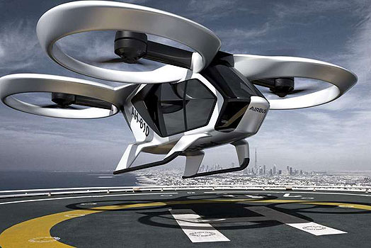 An illustration of a flying car which can carry up to four passengers. — AFP