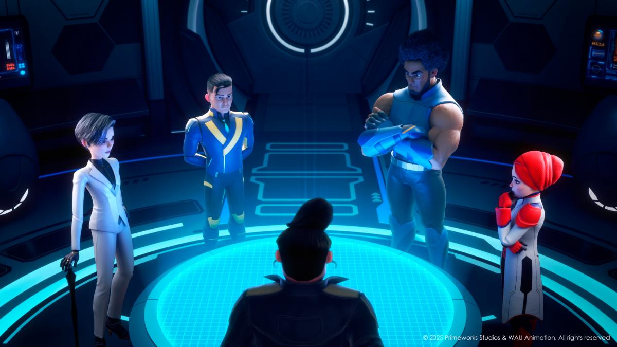 Ganz (Shafiq), Dayang (Aina), Jeneral Rama (Azman), Ejen Elle (Chan) and Ejen Amir (Omar) meet to face the rising threat. $!Ganz (Shafiq), Dayang (Aina), Jeneral Rama (Azman), Ejen Elle (Chan) and Ejen Amir (Omar) meet to face the rising threat.