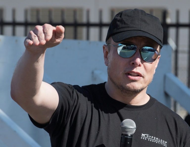 Tesla founder Elon Musk answers questions after the 2019 SpaceX Hyperloop Pod competition at the SpaceX headquarters in Los Angeles on July 21, 2019. — AFP