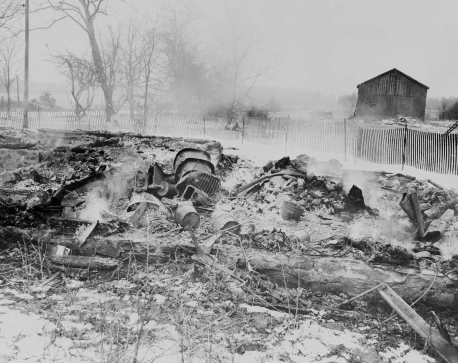 $!The burnt remains of the Gein farmhouse.