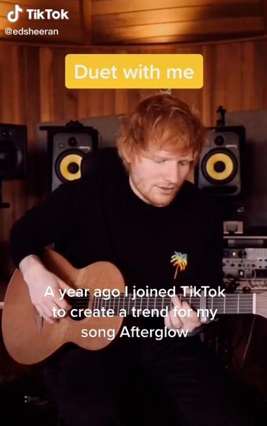 Sheeran good-naturedly revealed some of the unexpected Duets his song has received on TikTok.