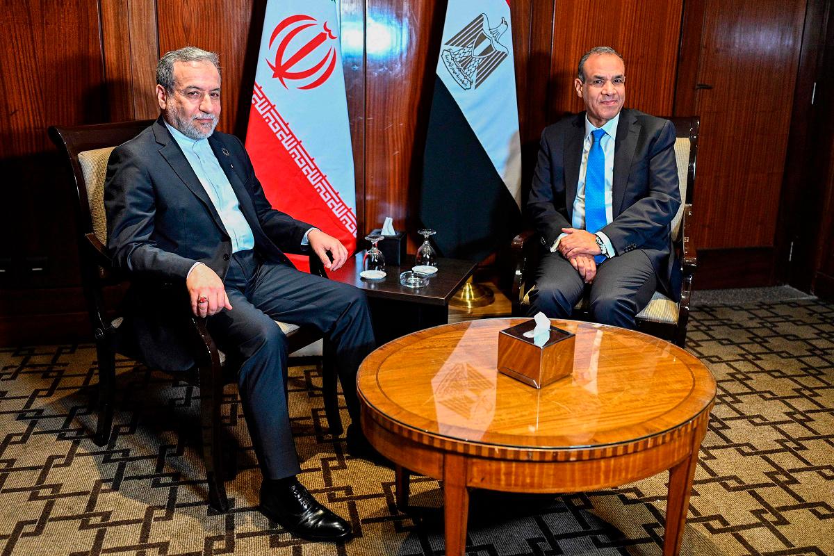 Egypt's Foreign Minister Badr Abdelatty meets with his Iranian counterpart Abbas Araghchi in Cairo on June 2, 2025. The UN nuclear watchdog's chief on June 2 called for more transparency from Iran after a leaked report from the agency showed Tehran had stepped up uranium enrichment. - AFPpix