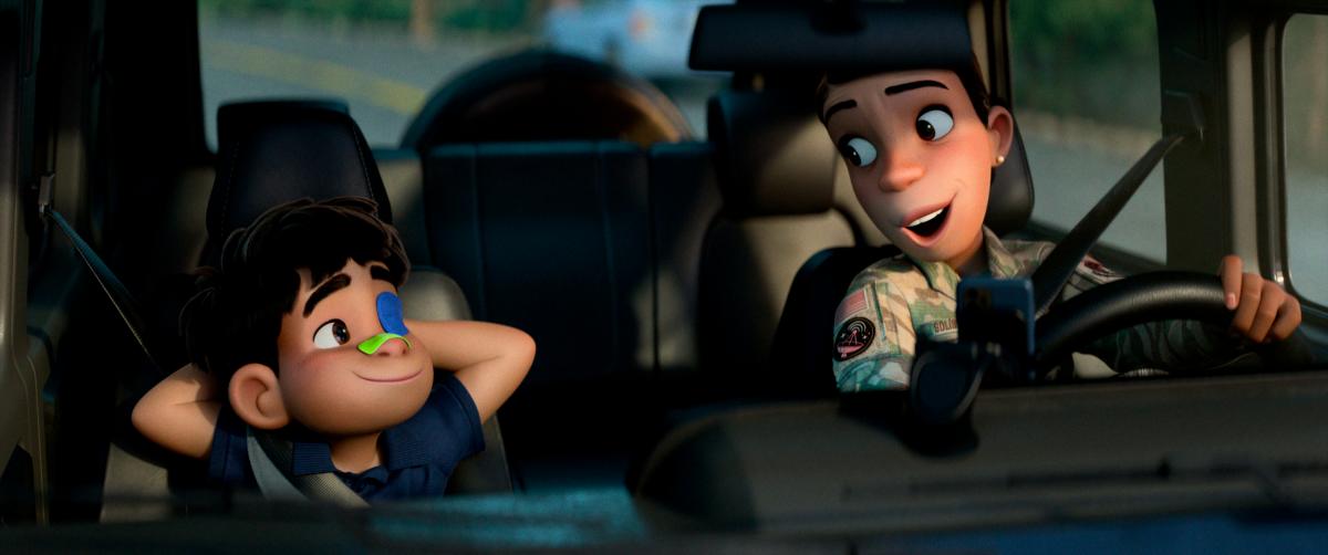 (Right) Aunt Olga (Saldaña) is the loving guardian caught in a galactic mix-up involving a fake Elio. $!(Right) Aunt Olga (Saldaña) is the loving guardian caught in a galactic mix-up involving a fake Elio.