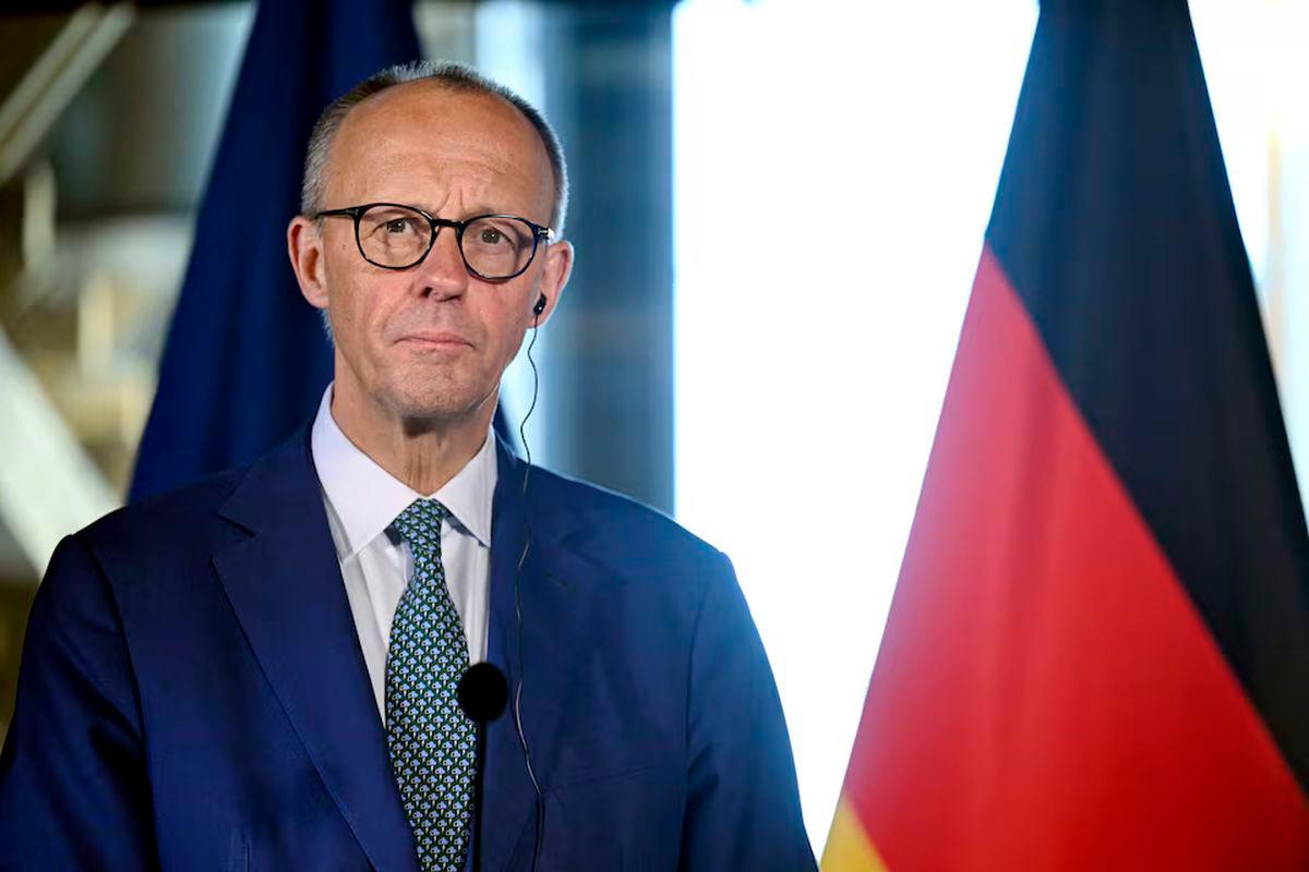 German Chancellor Friedrich Merz attends a joint press conference with Finnish Prime Minister in Turku, Finland, on May 27, 2025. Lehtikuva/Roni Rekomaa via REUTERS/File Photo