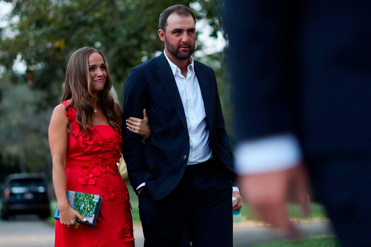 Scottie Scheffler of Team United States and his wife Meredith Scheffler. GETTY IMAGES NORTH AMERICA / AFP