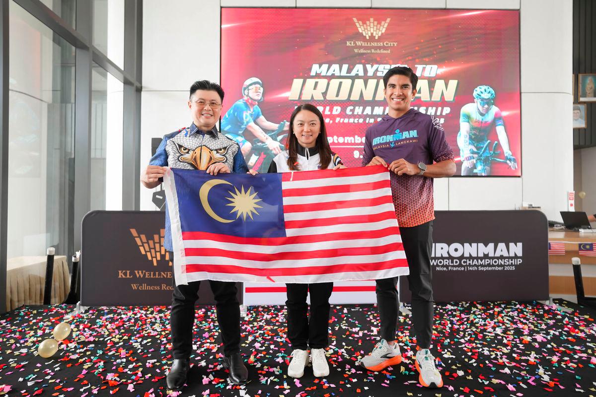 Malaysia’s Minister of Youth & Sports, YB Hannah Yeoh, sent off two inspiring Malaysians — Dato’ Sri Dr. Vincent Tiew and YB Syed Saddiq — who have successfully qualified to represent the nation at the prestigious Ironman World Championship 2025, taking place on 14 September in Nice, France. $!Malaysia’s Minister of Youth & Sports, YB Hannah Yeoh, sent off two inspiring Malaysians — Dato’ Sri Dr. Vincent Tiew and YB Syed Saddiq — who have successfully qualified to represent the nation at the prestigious Ironman World Championship 2025, taking place on 14 September in Nice, France.