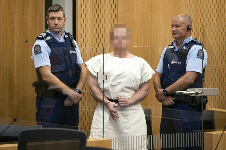 Brenton Tarrant, the man accused of carrying out the Christchurch massacre, makes a court appearance on March 16, 2019. — AFP