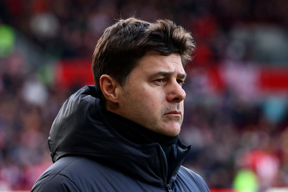 Chelsea’s Argentinian head coach Mauricio Pochettino waits for the start of the English Premier League football match between Brentford and Chelsea at the Gtech Community Stadium in London on March 2, 2024/AFPPix