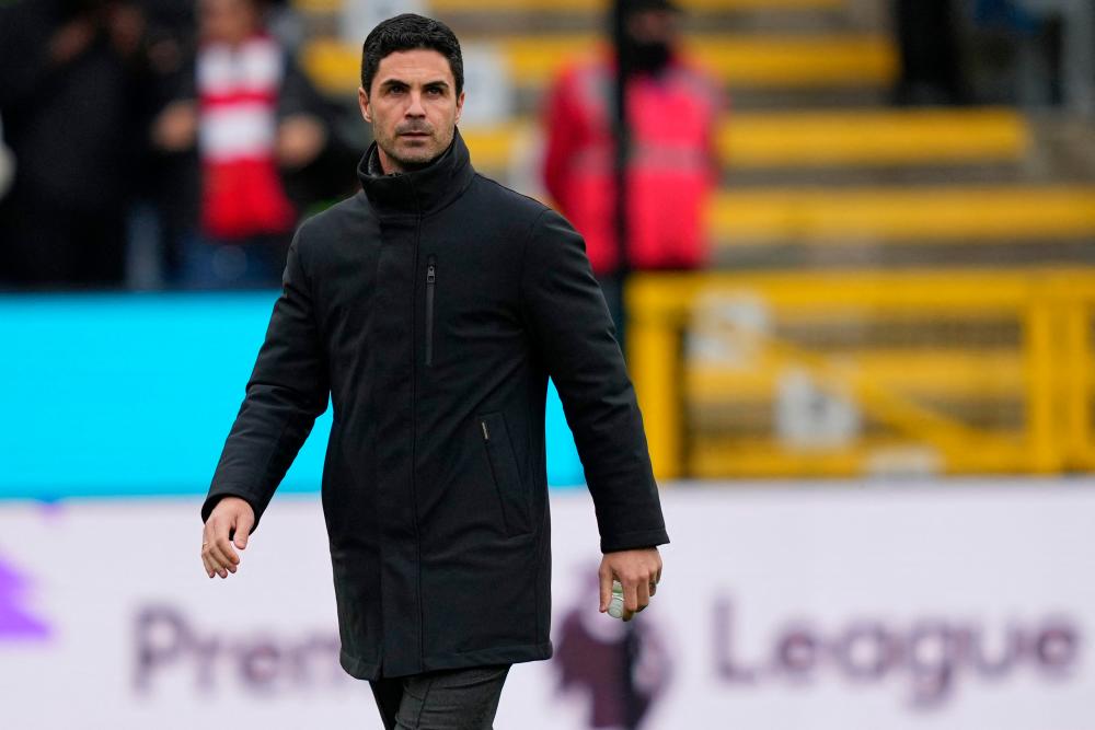 Arsenal’s Spanish manager Mikel Arteta arrives for the English Premier League football match between Burnley and Arsenal at Turf Moor in Burnley, north-west England on February 17, 2024/AFPPix