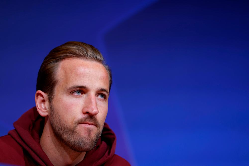 Bayern Munich’s English forward #09 Harry Kane attends a press conference on the eve of their UEFA Champions League quarter final second leg football match against Arsenal, at the Allianz Arena Stadium in Munich, southern Germany, on April 16, 2024/AFPPix