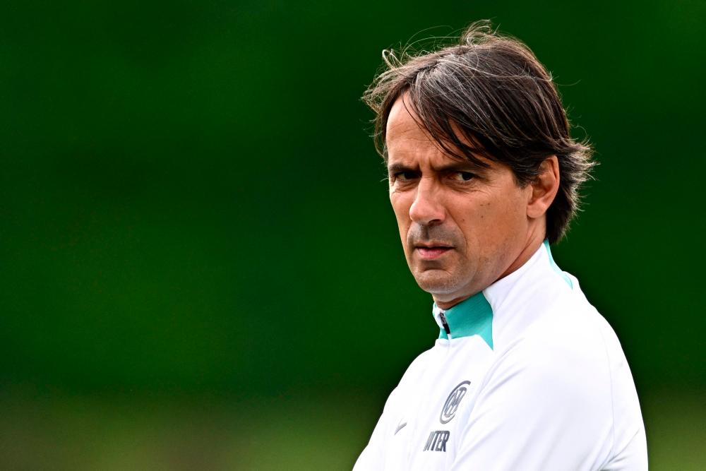 Inter Milan’s Italian head coach Simone Inzaghi supervises a training session on June 5, 2023 at the club’s training ground in Appiano Gentile, north of Milan, as part of a Media Day, five days ahead of Inter Milan’s UEFA Champions League final against Manchester City/AFPPix