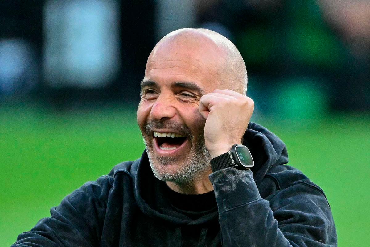 Chelsea's Italian head coach Enzo Maresca laughs as he oversees a training session on the eve of the UEFA Conference League Final between Real Betis and Chelsea FC in Wroclaw on May 27, 2025. AFPpix