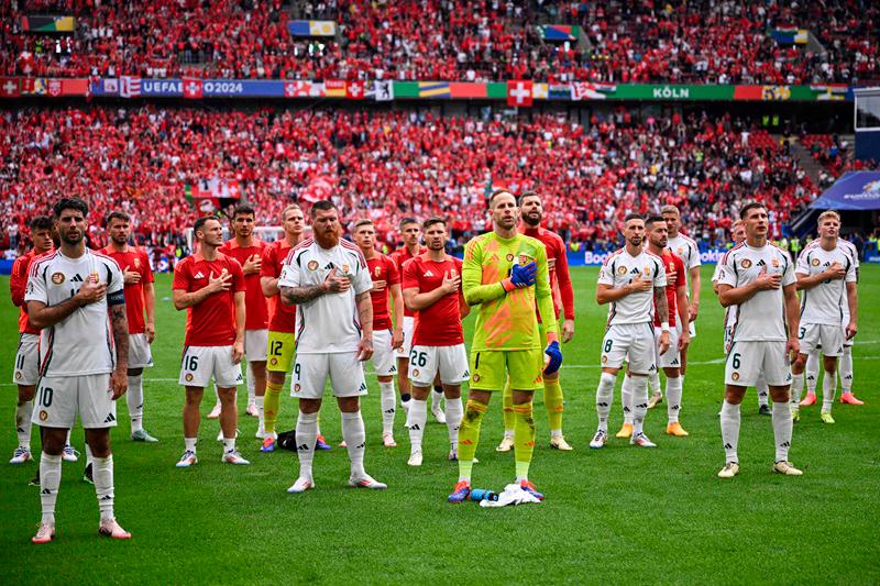$!Hungary's players react after the UEFA Euro 2024 Group A football match between Hungary and Switzerland at the Cologne Stadium in Cologne on June 15, 2024. - AFPpix