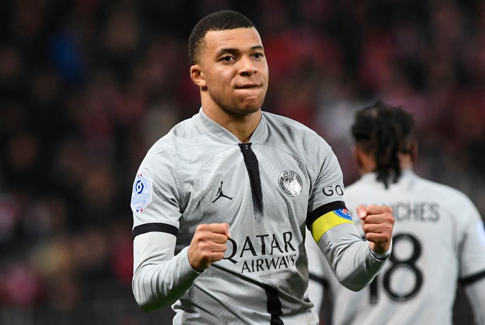 Paris Saint-Germain’s French forward Kylian Mbappe reacts at the end of the French L1 football match between Stade Brestois 29 (Brest) and Paris Saint-Germain FC at Stade Francis-Le Ble in Brest, western France on March 11, 2023/AFPPix