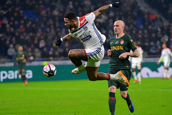 Lyon’s Dutch forward Memphis Depay controls the ball during the French L1 football match between Lyon (OL) and Monaco (ASM) on Dec 16, 2018, at the Groupama Stadium in Decines-Charpieu near Lyon, central-eastern France. — AFP