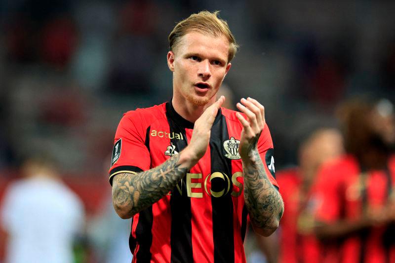 Nice’s French defender #26 Melvin Bard celebrates his team’s victory at the end of the French L1 football match between OGC Nice and Stade de Reims at the Allianz Riviera Stadium in Nice, south-eastern France, on May 2, 2025. AFPpix