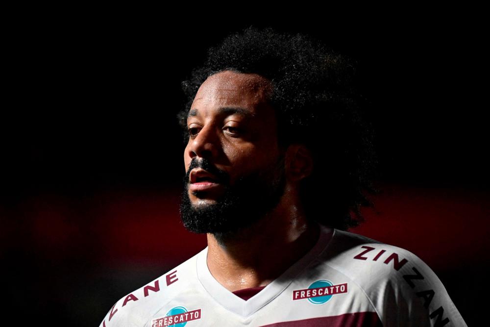 Fluminense's defender Marcelo gestures during the Copa Libertadores round of 16 first leg football match between Argentina's Argentinos Juniors and Brazil's Fluminense at the Diego Armando Maradona stadium in Buenos Aires, on August 1, 2023. - AFPPIX