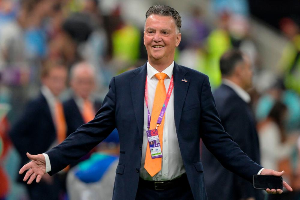 Netherlands' coach #00 Louis Van Gaal smiles ahead of the Qatar 2022 World Cup quarter-final football match between The Netherlands and Argentina at Lusail Stadium, north of Doha on December 9, 2022/AFPPix