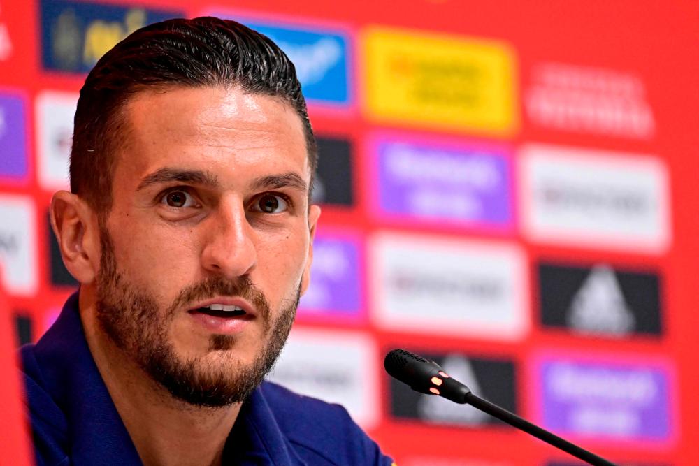 Spain’s midfielder Koke attends a press conference at Qatar Universty in Doha on November 29, 2022, during the Qatar 2022 World Cup football tournament/AFPPix