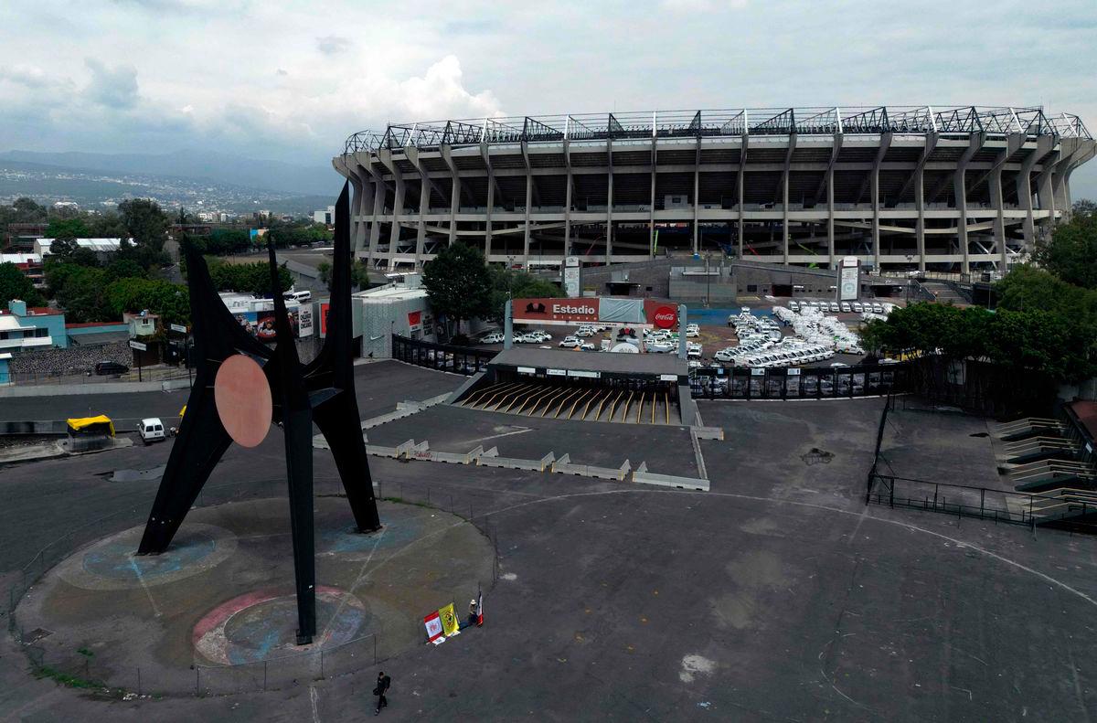 This aerial view shows the Banorte Stadium (formerly known as Azteca Stadium) during its renovation work for the 2026 World Cup in Mexico City on June 2, 2025. Whenever the history of the World Cup is told, a separate chapter must be reserved for the monumental Azteca Stadium, which, a year away from hosting the World Cup for the third time, stands wrapped in enchantment. AFP