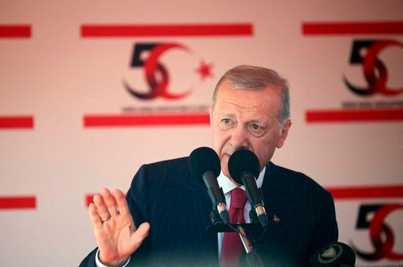 Turkish President Tayyip Erdogan attends a military parade to mark the 1974 Turkish invasion of Cyprus in response to a short-lived Greek-inspired coup, in the Turkish-controlled northern Cyprus, in the divided city of Nicosia - REUTERSpix