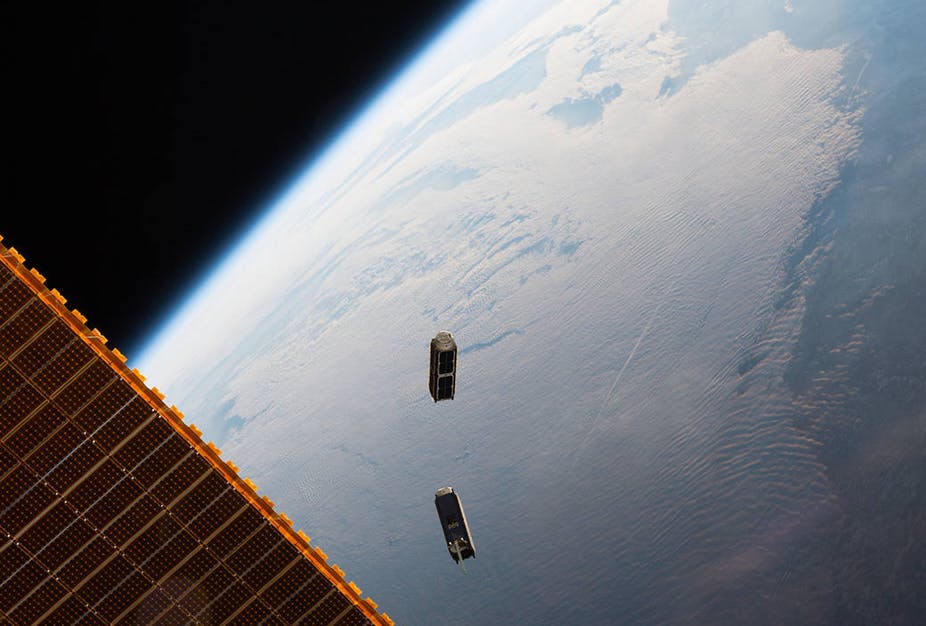 Two CubeSats, part of a constellation built and operated by Planet Labs Inc. to take images of Earth, were launched from the International Space Station on May 17, 2016. NASA