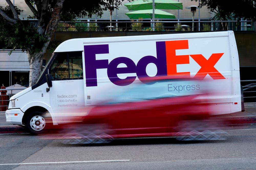 A Federal Express truck is seen in Los Angeles. – Reuterspic