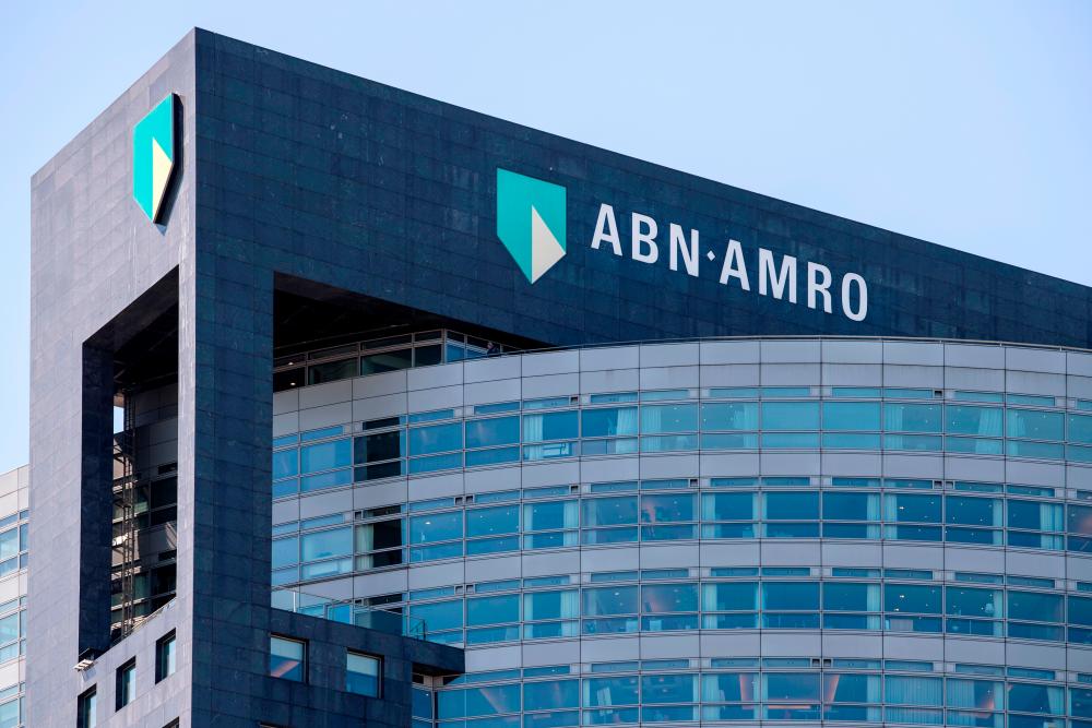 The ABN AMRO logo is seen at the group’s headquarters in Amsterdam. – REUTERSPIX